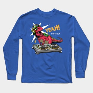 Dj Dinosaur Turntable Long Sleeve T-Shirt